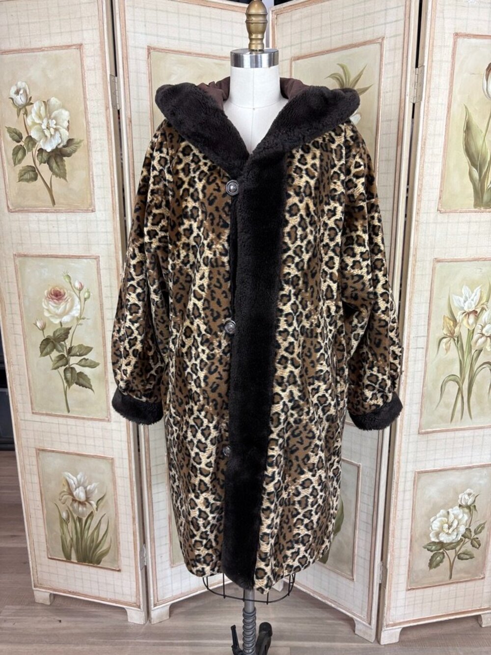 Vintage Reversible Leopard Print Coat